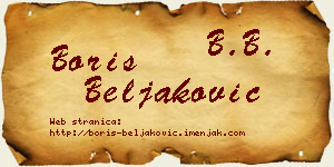 Boris Beljaković vizit kartica